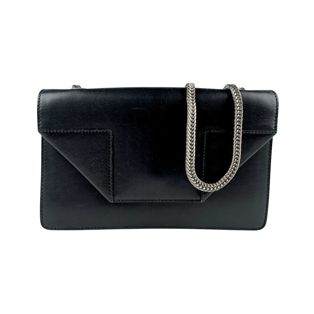 Saint Laurent shoulder bag leather metal black silver